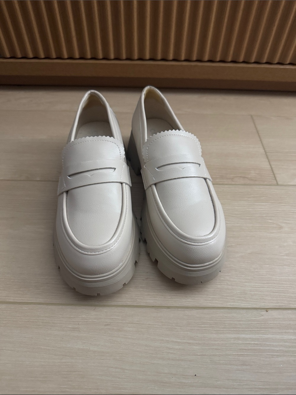 Women’s Cream Platform Loafers